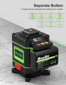 img 2 attached to Seesii 12 Lines 3D Laser Level - Digital Display, Self-Leveling 360° Green Beam Cross Line Laser, Remote Control & Magnetic Lifting Base