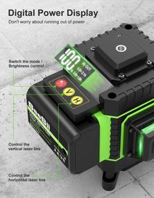img 3 attached to Seesii 12 Lines 3D Laser Level - Digital Display, Self-Leveling 360° Green Beam Cross Line Laser, Remote Control & Magnetic Lifting Base