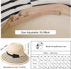img 1 attached to Шляпа для солнца Jeff & Aimy: широкое поля, складывающаяся Панама-федора, клочковый стиль с защитой от УФ-излучения 50 для лета