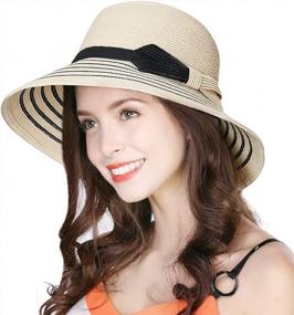 img 4 attached to Jeff & Aimy Sun Hat: Wide Brim, Foldable Panama Fedora, Cloche Style With 50 UV Protection For Summer
