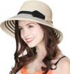 jeff & aimy sun hat: wide brim, foldable panama fedora, cloche style with 50 uv protection for summer logo
