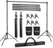 aureday heavy duty adjustable backdrop stand with 6 clamps and 4 crossbars - perfect for weddings, parties, and photoshoots! logo