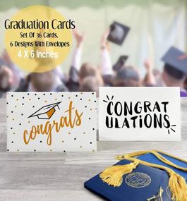 img 3 attached to Набор выпускных открыток 2022 года с конвертами - Ассортимент поздравительных открыток для выпускников, коробка из 36 карточек, 4X6 дюймов