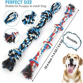 img 3 attached to Unleash Fun And Training With Zutesu Dog Chew Toy 2 Pack: Indestructible Rope Toy For Aggressive Chewers And Teething Puppies