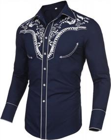 img 2 attached to Daupanzees Sleeve Embroidered Casual Western Men's Clothing