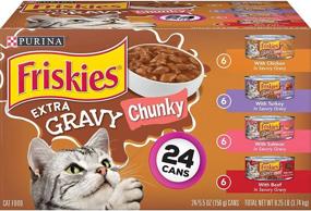 img 4 attached to 🐱 Purina Friskies Gravy Wet Cat Food Variety Pack with Extra Gravy - Chunky Texture in 24 x 5.5 oz. Cans