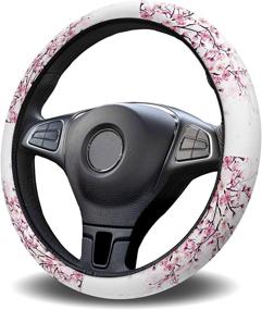 img 4 attached to 🌸 Cloud Dream Home Universal Steering Wheel Cover for Women/Men - Cherry Blossom 15 Inch - Anti-Slip, Washable, Breathable - Car Wheel Protector for SUV/Trucks - Pink White - Car Interior Decorations