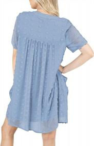 img 3 attached to Chic And Comfortable: MIHOLL Women'S V Neck Ruffle Mini Dress For Effortless Summer Style