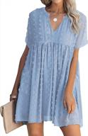 chic and comfortable: miholl women's v neck ruffle mini dress for effortless summer style logo