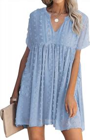 img 4 attached to Chic And Comfortable: MIHOLL Women'S V Neck Ruffle Mini Dress For Effortless Summer Style