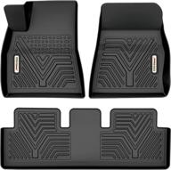 🚗 yitamotor tesla model 3 floor mats: custom fit liners for 2017-2022, all-weather protection for 1st & 2nd row логотип