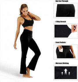 img 2 attached to Flaunt Your Workout With Babaka Bootleg Yoga Pants: Women'S High Waist Tummy Control Leggings With Pockets