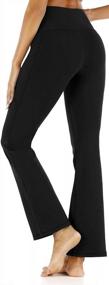 img 3 attached to Flaunt Your Workout With Babaka Bootleg Yoga Pants: Women'S High Waist Tummy Control Leggings With Pockets