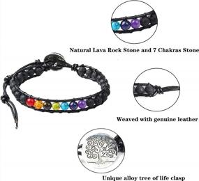 img 2 attached to 7 Chakra Lava Rock Healing Bracelet With Essential Oil Diffuser - Unisex 6Mm Beaded Yoga Meditation Strand