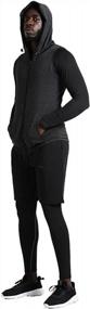 img 2 attached to Set Of 5 Men'S Gym Clothing Compression Tops And Pants With Long Sleeve Jacket For Athletic Workout