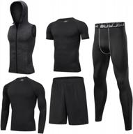 комплект из 5 мужских компрессионных топов и брюк для спортивной одежды с длинным рукавом для спортивной тренировки логотип