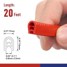 img 3 attached to 🚗 FOSLUOC Car Door Edge Guards: No Glue, 20Ft U Type Rubber Edge Trim for Sedans, SUVs, and Trucks - Protect Your Vehicle from Collisions and Scratches! (Red, Fits Edge 1/32”-3/32”)