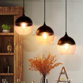 img 2 attached to Industrial Nordic Pendant Lamp With Glass Shades - 3-Light Kitchen Island, Bathroom, Living Room, And Hallway Lighting Fixture