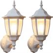 🏡 fudesy outdoor wall lantern 2-pack - white exterior waterproof wall sconce light fixture for garage, patio, yard - front porch light wall mount with bulb included (fds2542ew) logo