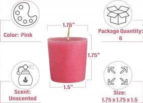 img 2 attached to USA-Made Unscented Pink Votive Candles - 15 Hour Burn Time (Pack Of 6) By CandleNScent