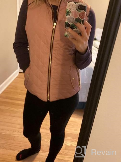 img 1 attached to Women'S Quilted Padding Vest With Lightweight Zip Up Jacket In Regular And Plus Sizes By FASHION BOOMY review by Kari Barley