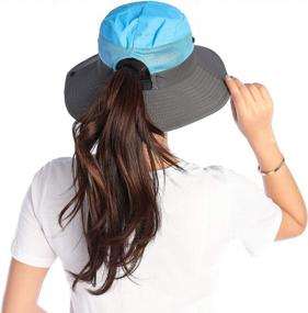 img 3 attached to Women'S Wide Brim Sun Hat With Mesh Boonie For Beach, Fishing And UV Protection