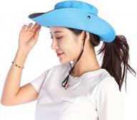 women's wide brim sun hat with mesh boonie for beach, fishing and uv protection логотип