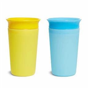 img 2 attached to Color Changing Sippy Cup 2 Pack - Munchkin Miracle 360, 9 Oz Capacity In Blue And Yellow Colors