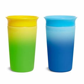 img 4 attached to Color Changing Sippy Cup 2 Pack - Munchkin Miracle 360, 9 Oz Capacity In Blue And Yellow Colors