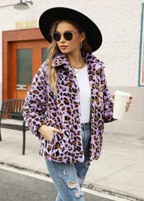 img 2 attached to Stay On-Trend With Niitawm'S Women'S Leopard Print Sherpa Jackets In Soft Fleece And Fuzzy Faux Fur Fabrics