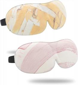 img 4 attached to Sleeping In Style: ZLYC Cute Adjustable Eye Masks For Women And Girls In Pink And Yellow