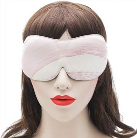 img 3 attached to Sleeping In Style: ZLYC Cute Adjustable Eye Masks For Women And Girls In Pink And Yellow