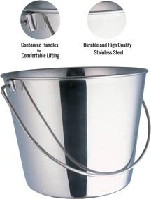 img 2 attached to Indipets Heavy Duty Stainless Steel Pail - 2 Quart - Long-lasting Dog Food and Water Container