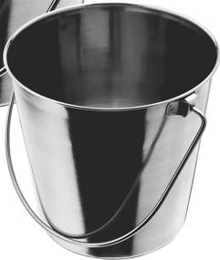 img 1 attached to Indipets Heavy Duty Stainless Steel Pail - 2 Quart - Long-lasting Dog Food and Water Container
