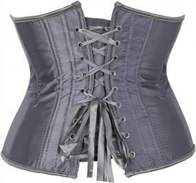 img 2 attached to Plus Size Women'S Satin Underbust Corset Bustier Waist Training Cincher By Zhitunemi