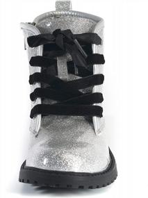 img 3 attached to Glitter Ankle Boots For Boys & Girls - Waterproof Lace Up Combat Shoes W/ Side Zipper (Toddler To Big Kid)