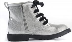 img 1 attached to Glitter Ankle Boots For Boys & Girls - Waterproof Lace Up Combat Shoes W/ Side Zipper (Toddler To Big Kid)