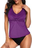 twist and turn: septangle women's v-neck tankini swimsuit for bold and stylish swimwear логотип