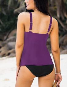img 2 attached to Twist And Turn: Septangle Women'S V-Neck Tankini Swimsuit For Bold And Stylish Swimwear