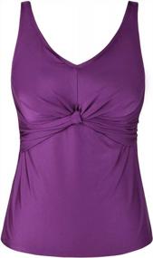 img 1 attached to Twist And Turn: Septangle Women'S V-Neck Tankini Swimsuit For Bold And Stylish Swimwear