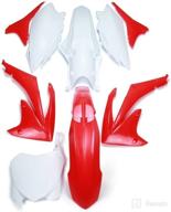 motorcycle abs plastic fender kit body work fairing kit for crf 250r 14-17 crf450r 13-16 dirt pit bike (red and white) logo