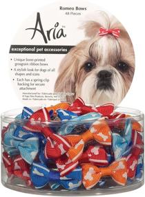 img 3 attached to 🎀 Aria Romeo Bows for Dogs: 48-Piece Canisters - Stylish Accessories for Your Furry Friend!