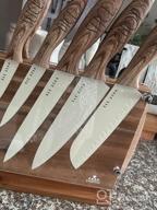 img 1 attached to Organize Your Kitchen With ENOKING'S Magnetic Knife Block - Natural Wooden Holder W/ Acrylic Shield Protection & Double-Sided Stand! review by Sean Franklin