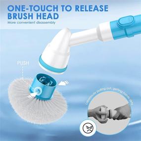 img 2 attached to Oraimo Electric Spin Scrubber with Adjustable Extension Arm - Cordless Shower Scrubber for Bathroom, 430RPM, 3 Replaceable Brushes - Ideal for Bathtub, Grout, Tile, Wall, Floor, Sink