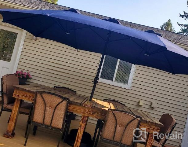 img 1 attached to 14Ft Extra Large Double-Sided Patio Umbrella W/Crank & 1.89 Inch Pole - Gray By SUPERJARE review by Andrea Ellis