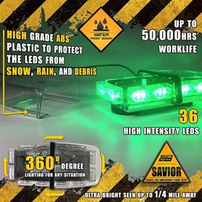 img 1 attached to 🚨 Introducing the 36-LED Rooftop Light Bar - Versatile Emergency Flashing, Construction, Police & First Responder Warning Light Bar - 10FT Dual Rapid Switch - Green