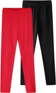 👖 noomelfish 2 pack classic stretch leggings - girls' clothing via leggings logo