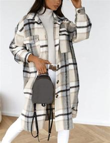 img 3 attached to 👚 Women's Khaki Omoone Classic Shacket with Pockets - Trendy Clothing and Coats Collection