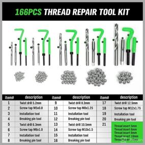 img 2 attached to 🔧 SWANLAKE 166PCS Thread Repair Tool Kit: HSS Drill Helicoil Repair Kit Metric M5 M6 M8 M10 M12 - Ultimate Thread Repair Solutions