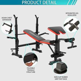 img 1 attached to Olympic Weight Bench With Rack, 330Lbs Adjustable Home Gym Workout Set For Full Body Exercise - Leg Developer, Preacher Curl & Bench Press